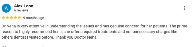 Actual Google review screenshot from Dilip Jain